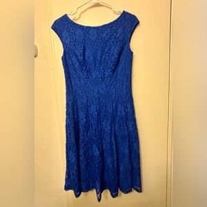 Lauren Ralph Lauren Royal Blue Lace Midi Dress